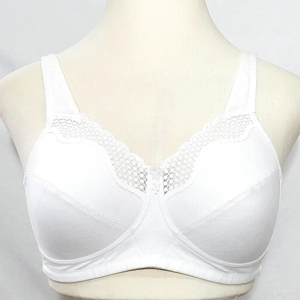 36B Exquisite Form 535 Cotton Wire Free Bra White  New without‎ Tags